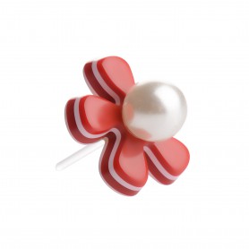 Healthy fashion earring (1 pcs.) "Red Flower"