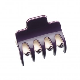 Small size regular shape Hair jaw clip in Violet and ivory