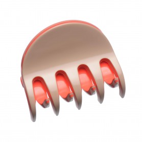 Medium size regular shape Hair jaw clip in Hazel and coral