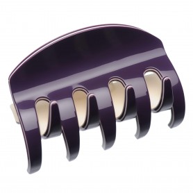 Large size regular shape Hair jaw clip in Violet and ivory
