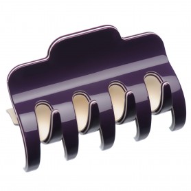 Large size regular shape Hair jaw clip in Violet and ivory