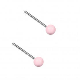 Very small size sphere shape Titanium earrings in Crystal Pastel Rose Pearl