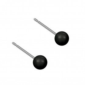 Very small size sphere shape Titanium earrings in Crystal Mystic Black Pearl