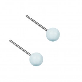 Very small size sphere shape Titanium earrings in Crystal Pastel Blue Pearl