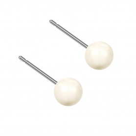 Small size sphere shape Titanium earrings in Crystal Creamrose Pearl