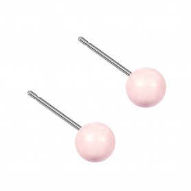 Small size sphere shape Titanium earrings in Crystal Rosaline Pearl