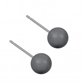 Medium size sphere shape Titanium earrings in Crystal Dark Grey Pearl