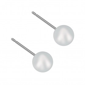 Medium size sphere shape Titanium earrings in Crystal Iridescent DV Grey Pearl