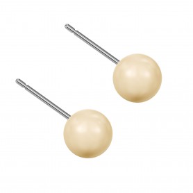 Medium size sphere shape Titanium earrings in Crystal Light Gold Pearls
