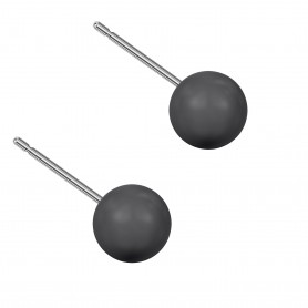 Medium size sphere shape Titanium earrings in Crystal Black Pearl