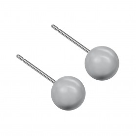 Medium size sphere shape Titanium earrings in Crystal Grey Pearl