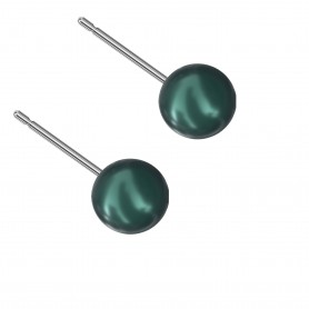 Medium size sphere shape Titanium earrings in Crystal Irid Tahit Look Pearl