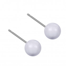 Medium size sphere shape Titanium earrings in Crystal Lavender Pearl