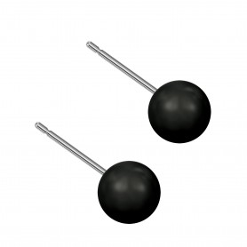 Medium size sphere shape Titanium earrings in Crystal Mystic Black Pearl