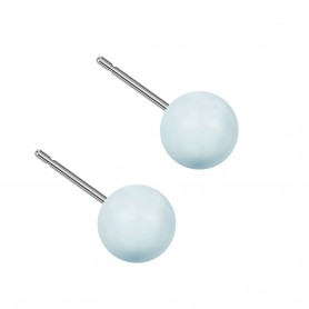 Medium size sphere shape Titanium earrings in Crystal Pastel Blue Pearl