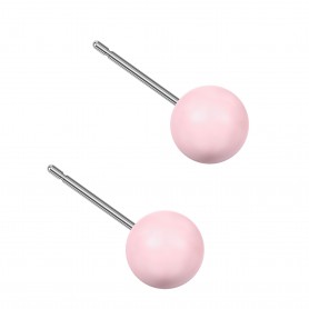 Medium size sphere shape Titanium earrings in Crystal Pastel Rose Pearl
