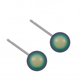 Medium size sphere shape Titanium earrings in Crystal Scarabaeus Green Pearl