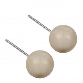 Large size sphere shape Titanium earrings in Crystal Platinum Pearl