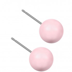 Large size sphere shape Titanium earrings in Crystal Pastel Rose Pearl