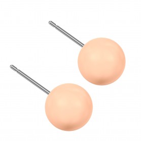 Large size sphere shape Titanium earrings in Crystal Peach Pearl