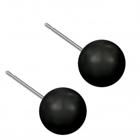 Large size sphere shape Titanium earrings in Crystal Mystic Black Pearl