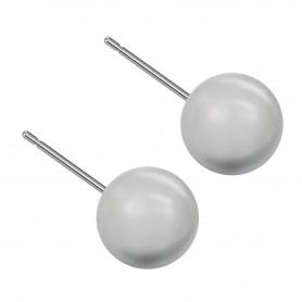Large size sphere shape Titanium earrings in Crystal Light Grey Pearl