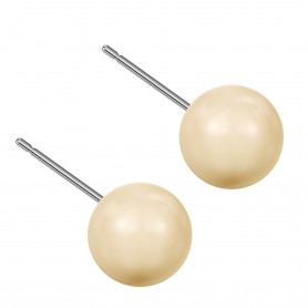 Large size sphere shape Titanium earrings in Crystal Light Gold Pearls