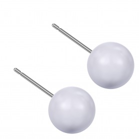 Large size sphere shape Titanium earrings in Crystal Lavender Pearl