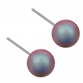 Large size sphere shape Titanium earrings in Crystal Iridescent Red Pearl