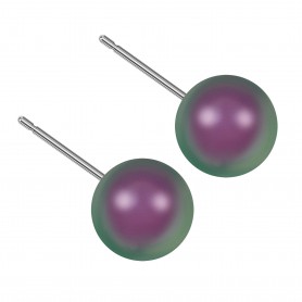 Large size sphere shape Titanium earrings in Crystal Iridescent Purple Pearl