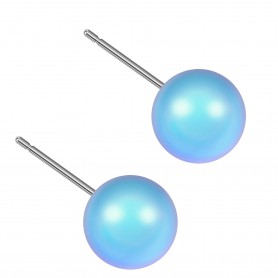 Large size sphere shape Titanium earrings in Crystal Iridescent LT Blue Pearl
