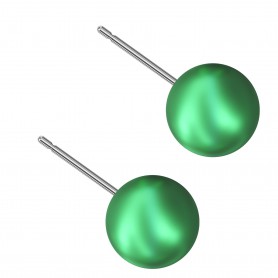 Large size sphere shape Titanium earrings in Crystal Eden Green Pearl