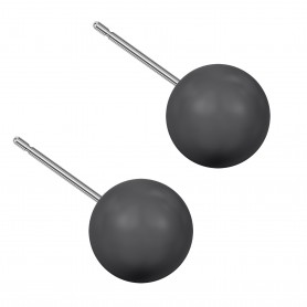 Large size sphere shape Titanium earrings in Crystal Black Pearl
