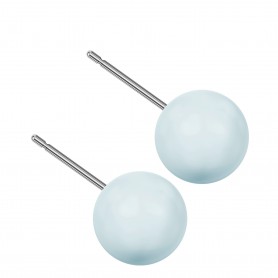 Large size sphere shape Titanium earrings in Crystal Pastel Blue Pearl