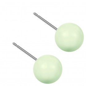 Large size sphere shape Titanium earrings in Crystal Pastel Green Pearl