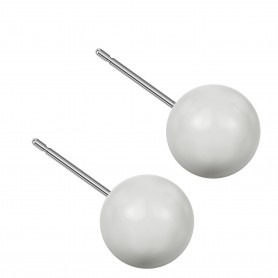 Large size sphere shape Titanium earrings in Crystal Pastel Grey Pearl
