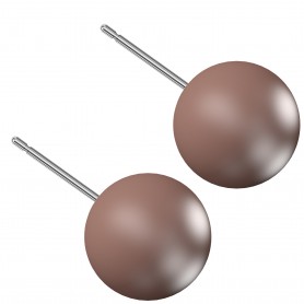 Very large size sphere shape Titanium earrings in Crystal Velvet Brown Pearl