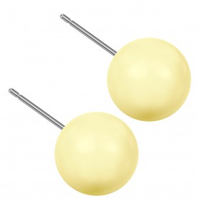 Very large size sphere shape Titanium earrings in Crystal Pastel Yellow Pearl