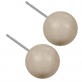 Very large size sphere shape Titanium earrings in Crystal Platinum Pearl
