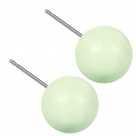 Very large size sphere shape Titanium earrings in Crystal Pastel Green Pearl