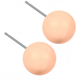 Very large size sphere shape Titanium earrings in Crystal Peach Pearl