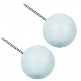 Very large size sphere shape Titanium earrings in Crystal Pastel Blue Pearl