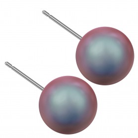 Very large size sphere shape Titanium earrings in Crystal Iridescent Red Pearl