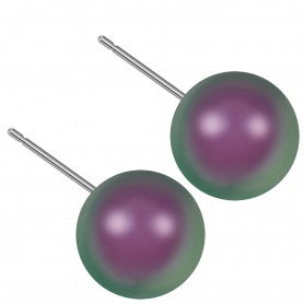 Very large size sphere shape Titanium earrings in Crystal Iridescent Purple Pearl