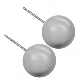 Very large size sphere shape Titanium earrings in Crystal Grey Pearl