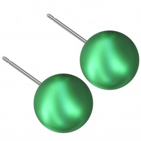 Very large size sphere shape Titanium earrings in Crystal Eden Green Pearl