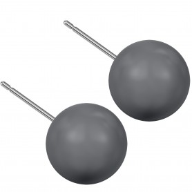 Very large size sphere shape Titanium earrings in Crystal Dark Grey Pearl