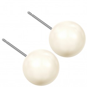 Very large size sphere shape Titanium earrings in Crystal Creamrose Pearl