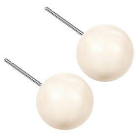 Very large size sphere shape Titanium earrings in Crystal Creamrose Light Pearl