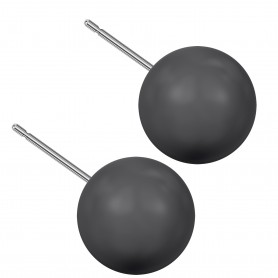 Very large size sphere shape Titanium earrings in Crystal Black Pearl